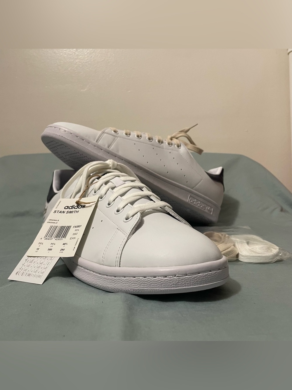 adidas Stan Smith White Collegiate Navy Autographed